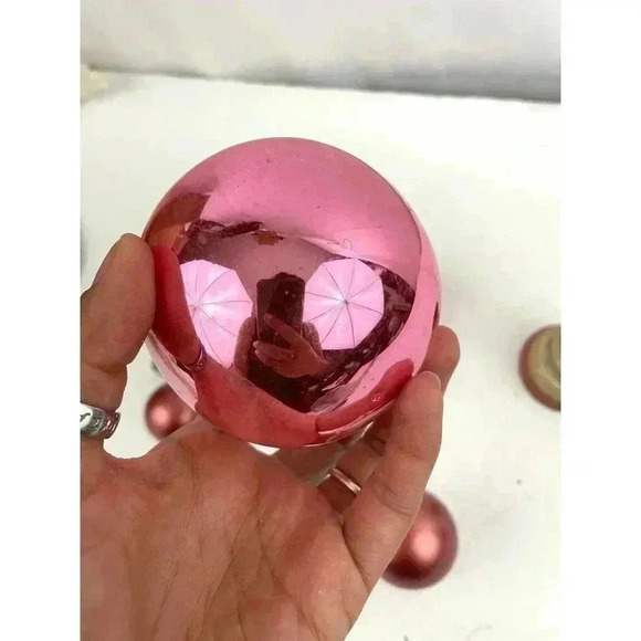 VTG Lot of 7 Ornament Bell Holiday Christmas Pink Mercury Glass - Picture 13 of 16